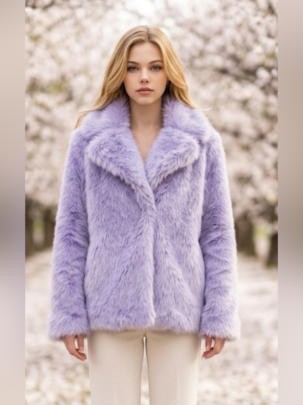 Forever 21 Lavender Faux Fur Teddy Jacket
